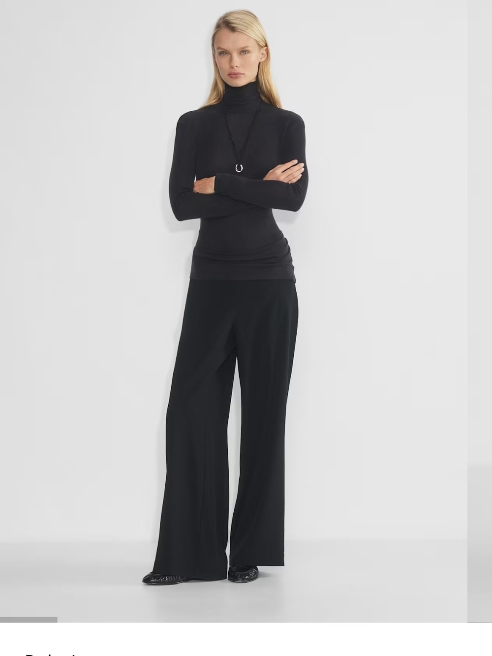 O Babaton Strive Black Wide-Leg High-Rise Trousers Medium